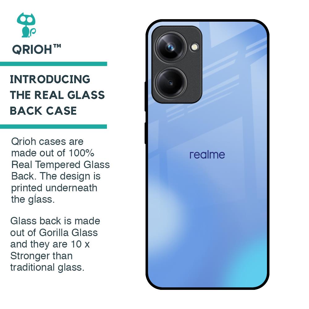 Vibrant Blue Texture Glass Case for Realme 10 Pro 5G