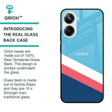 Pink & White Stripes Glass Case For Realme 10 Pro 5G