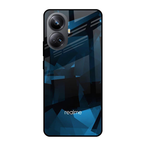 Polygonal Blue Box Realme 10 Pro Plus 5G Glass Cases & Covers Online