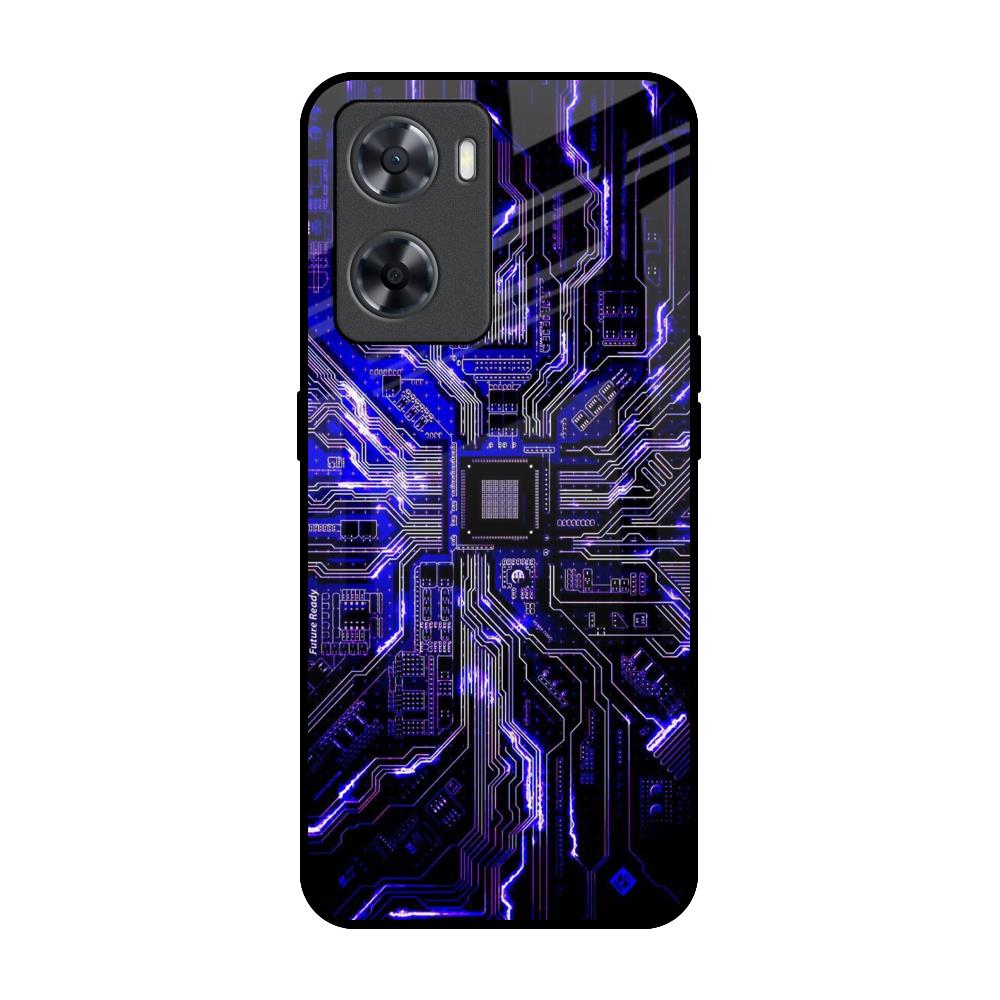 Techno Color Pattern OPPO A77s Glass Back Cover Online