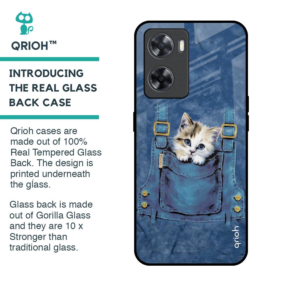 Kitty In Pocket Glass Case For OPPO A77s