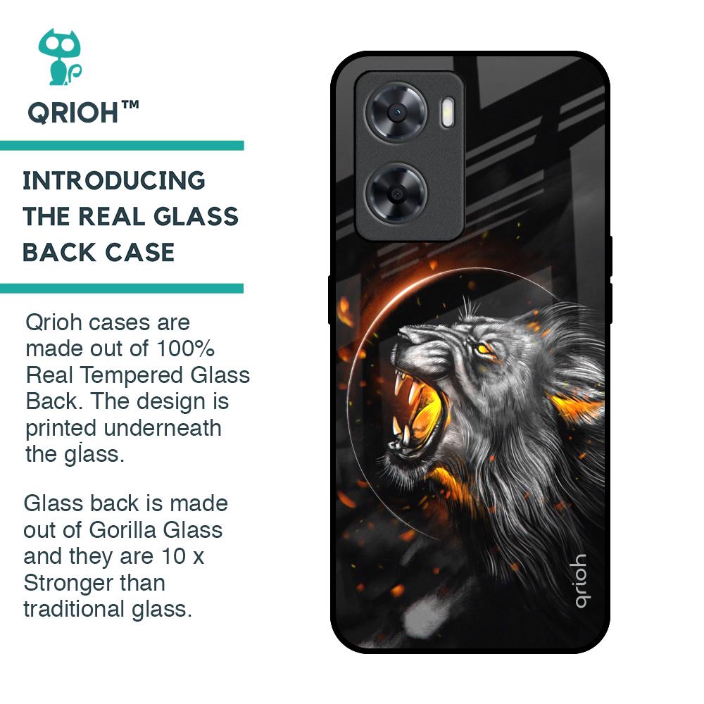 Aggressive Lion Glass Case for OPPO A77s