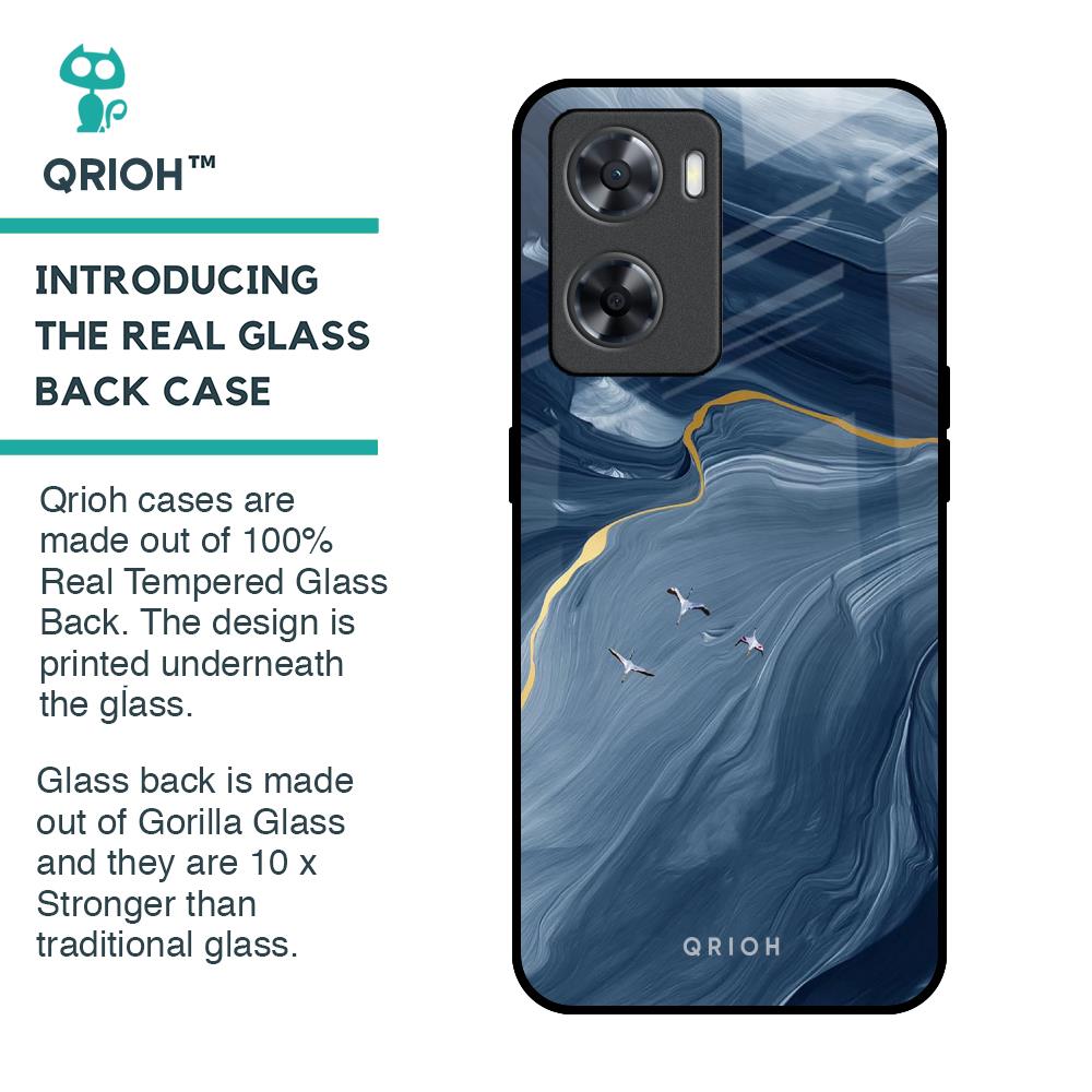 Deep Ocean Marble Glass Case for OPPO A77s