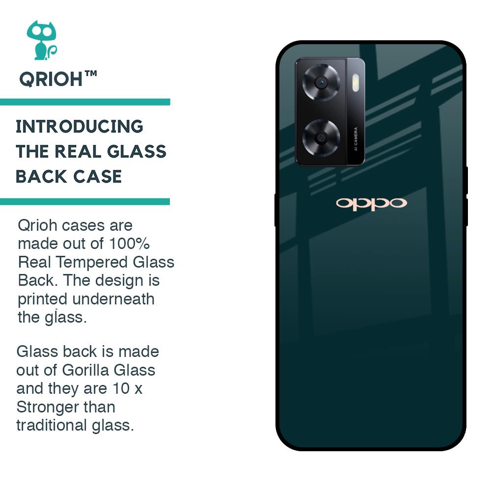 Hunter Green Glass Case For OPPO A77s
