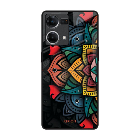 Retro Gorgeous Flower Oppo F21s Pro Glass Back Cover Online
