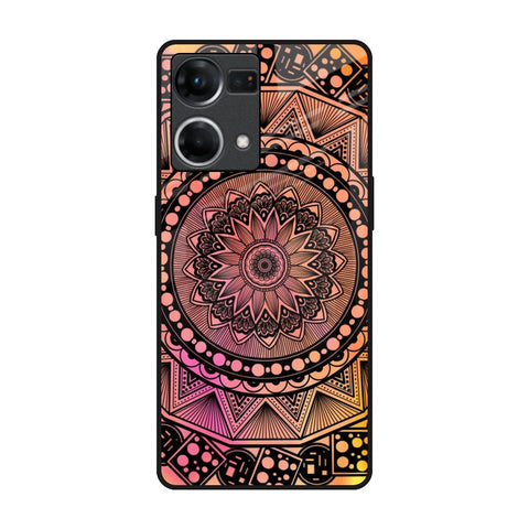 Floral Mandala Oppo F21s Pro Glass Back Cover Online
