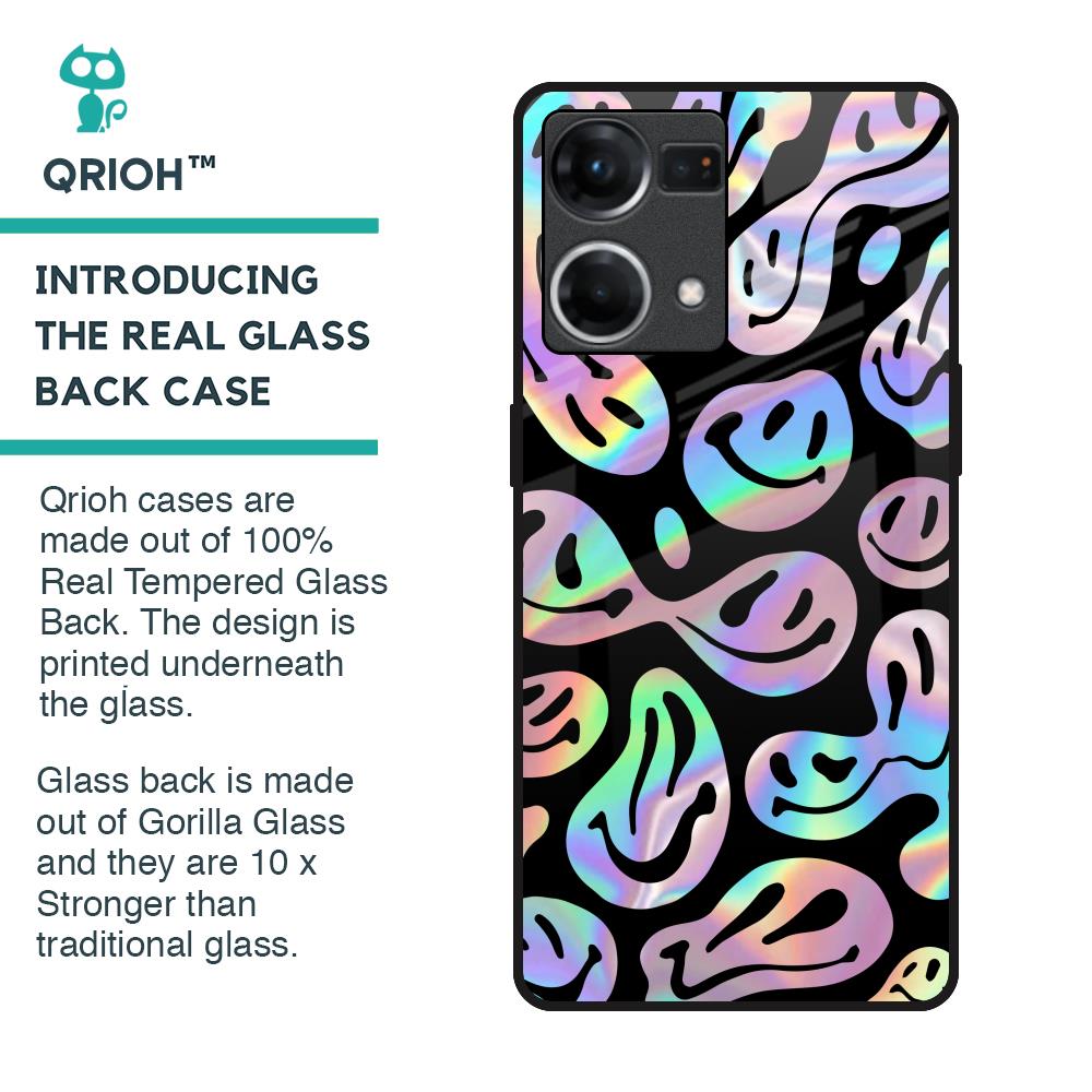 Acid Smile Glass Case for Oppo F21s Pro