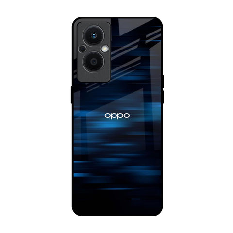 Blue Rough Abstract Oppo F21s Pro 5G Glass Back Cover Online