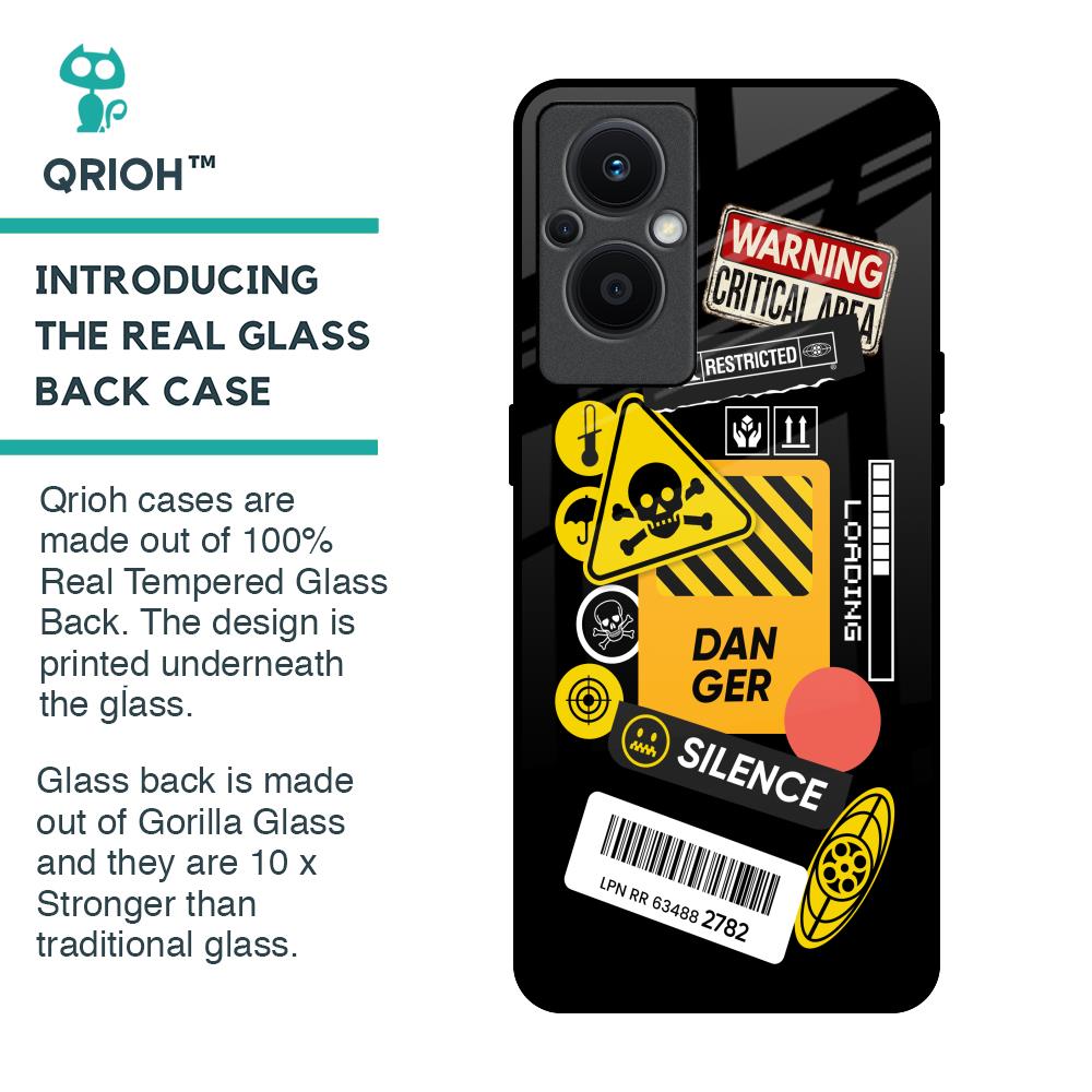 Danger Signs Glass Case for Oppo F21s Pro 5G