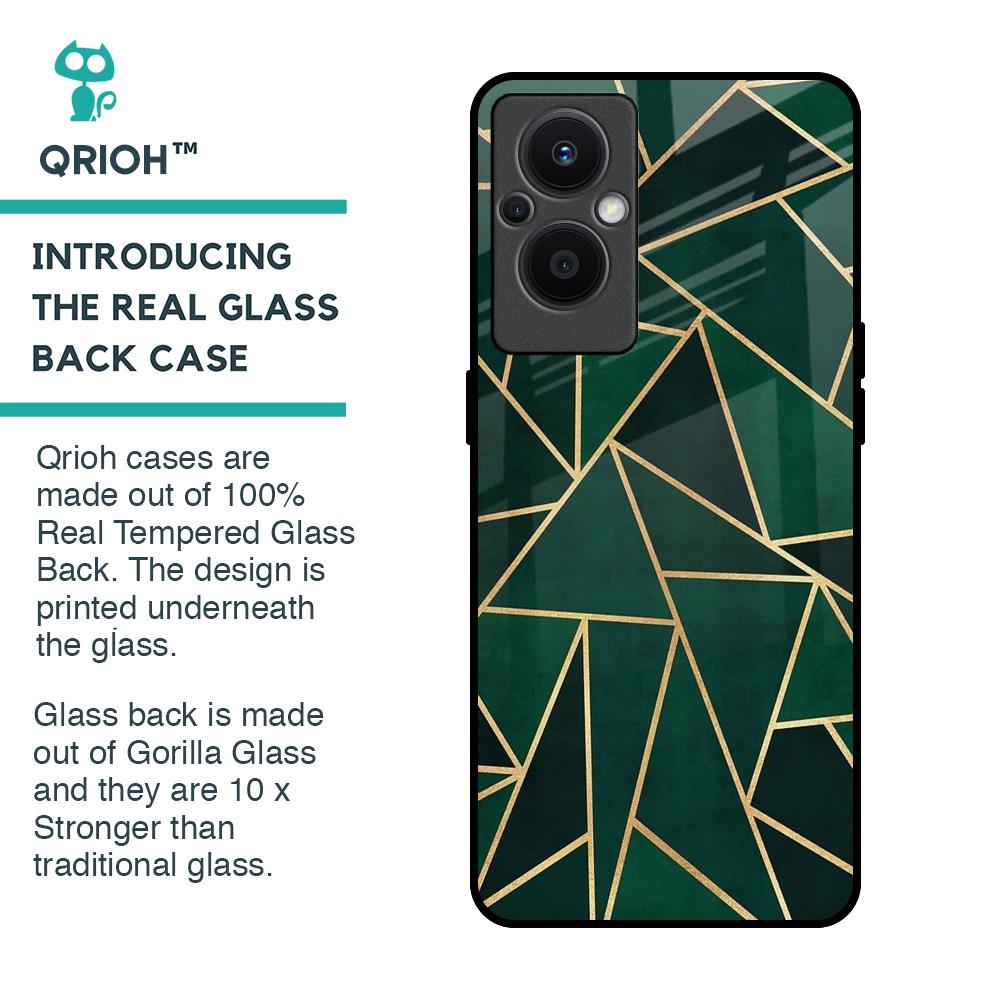 Abstract Green Glass Case For Oppo F21s Pro 5G