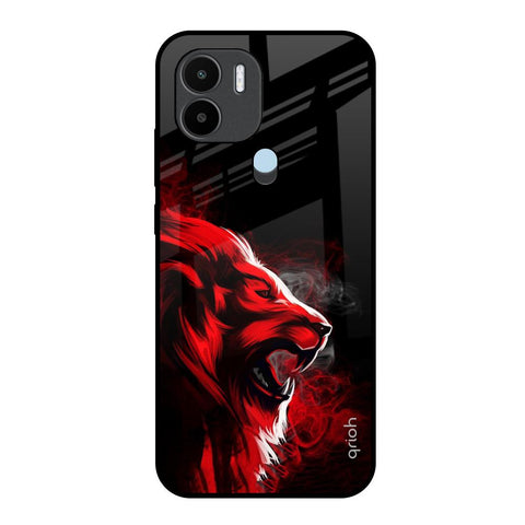 Red Angry Lion Redmi A1 Plus Glass Back Cover Online