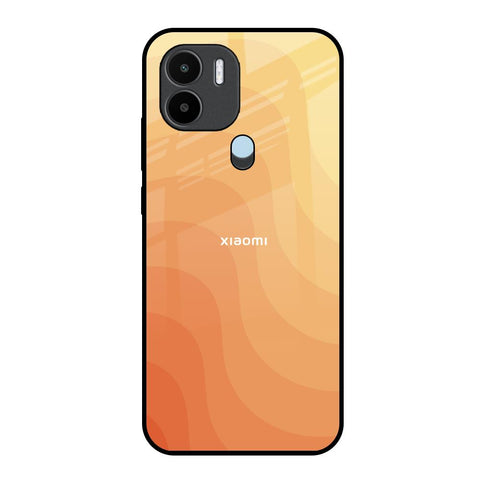 Orange Curve Pattern Redmi A1 Plus Glass Back Cover Online