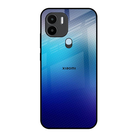 Blue Rhombus Pattern Redmi A1 Plus Glass Back Cover Online