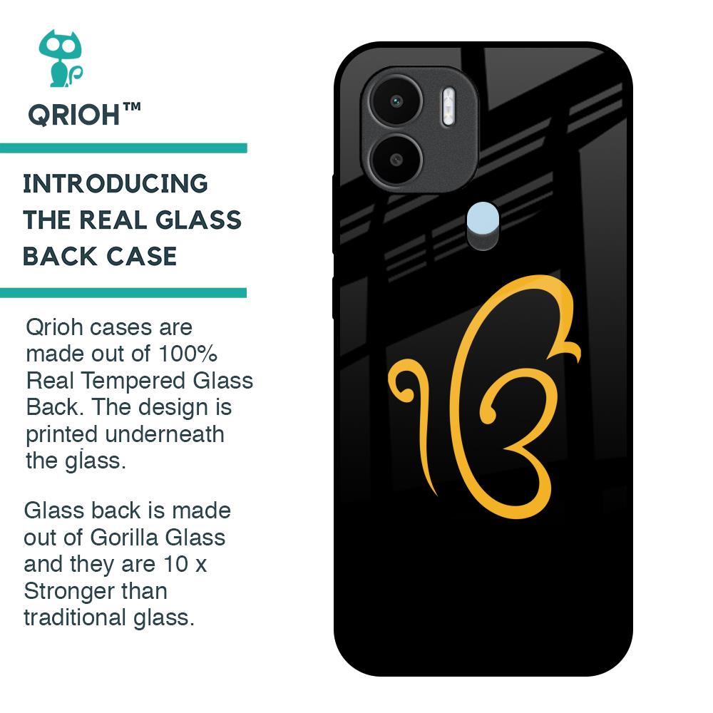 Luxury Fashion Initial Glass Case for Redmi A1 Plus