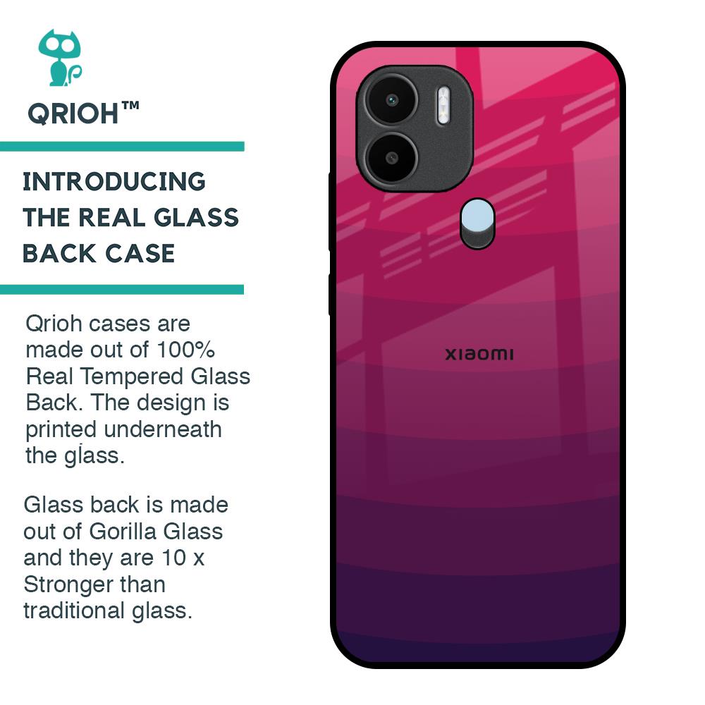 Wavy Pink Pattern Glass Case for Redmi A1 Plus