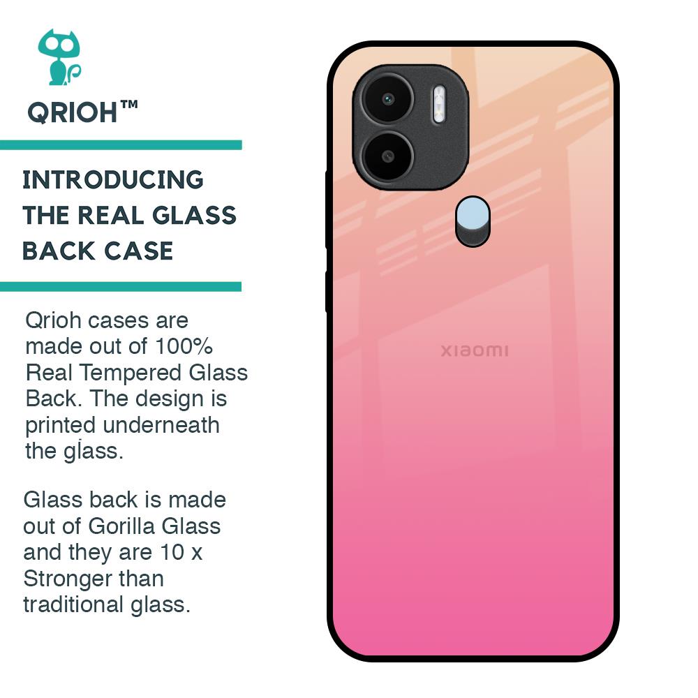 Pastel Pink Gradient Glass Case For Redmi A1 Plus