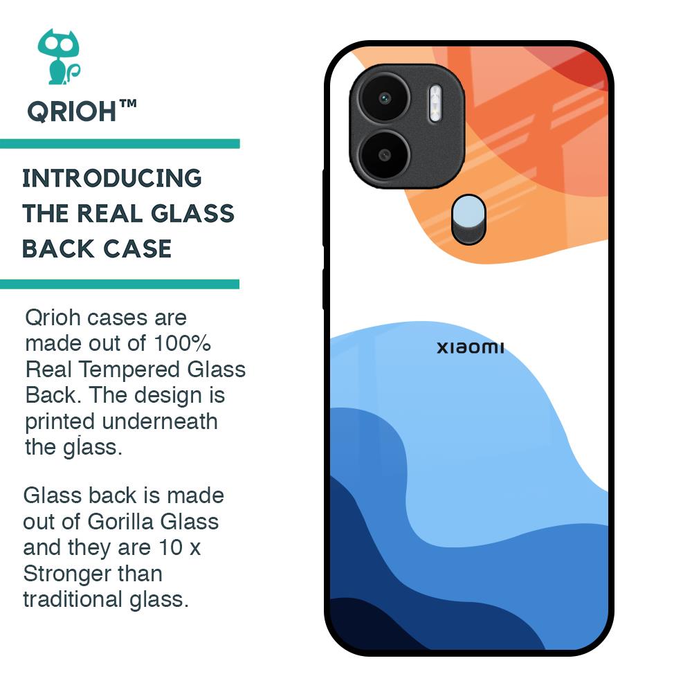 Wavy Color Pattern Glass Case for Redmi A1 Plus