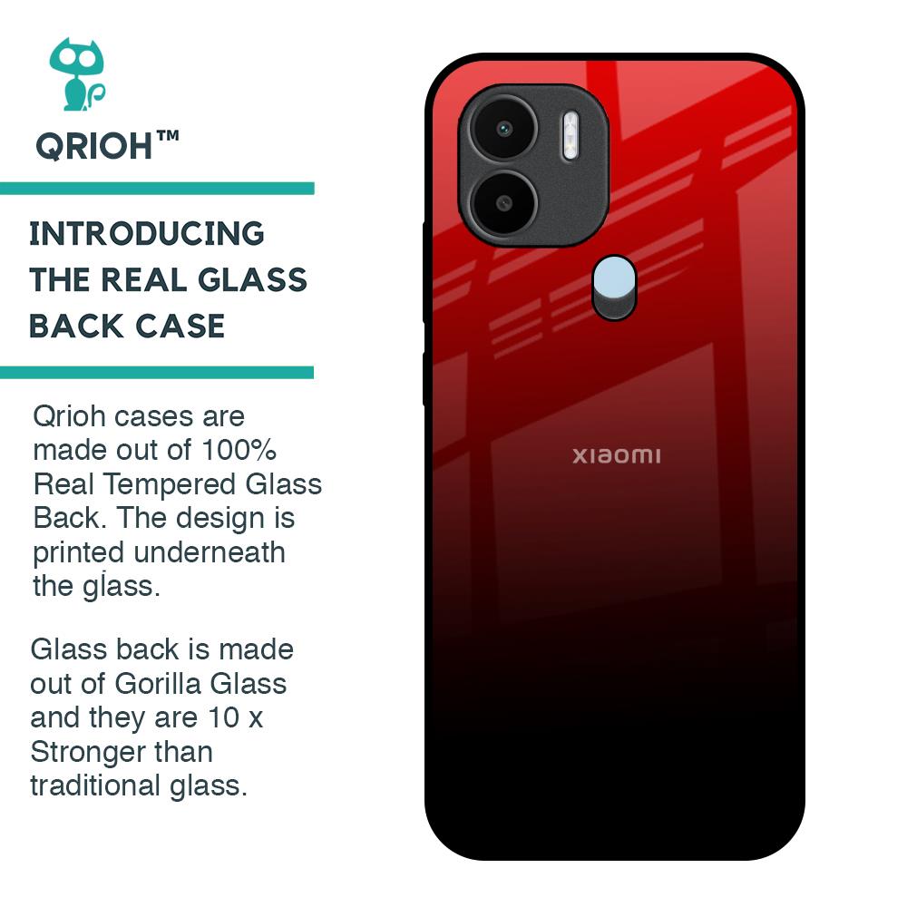 Maroon Faded Glass Case for Redmi A1 Plus