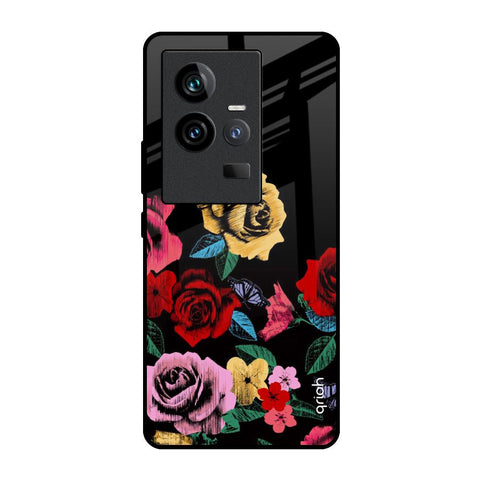 Floral Decorative iQOO 11 Glass Back Cover Online