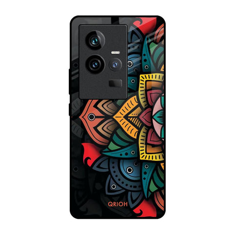 Retro Gorgeous Flower iQOO 11 Glass Back Cover Online