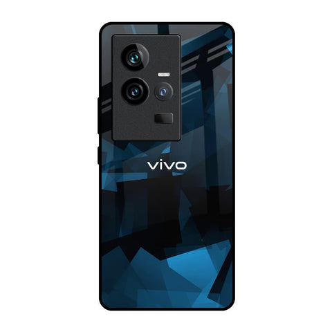 Polygonal Blue Box iQOO 11 Glass Back Cover Online