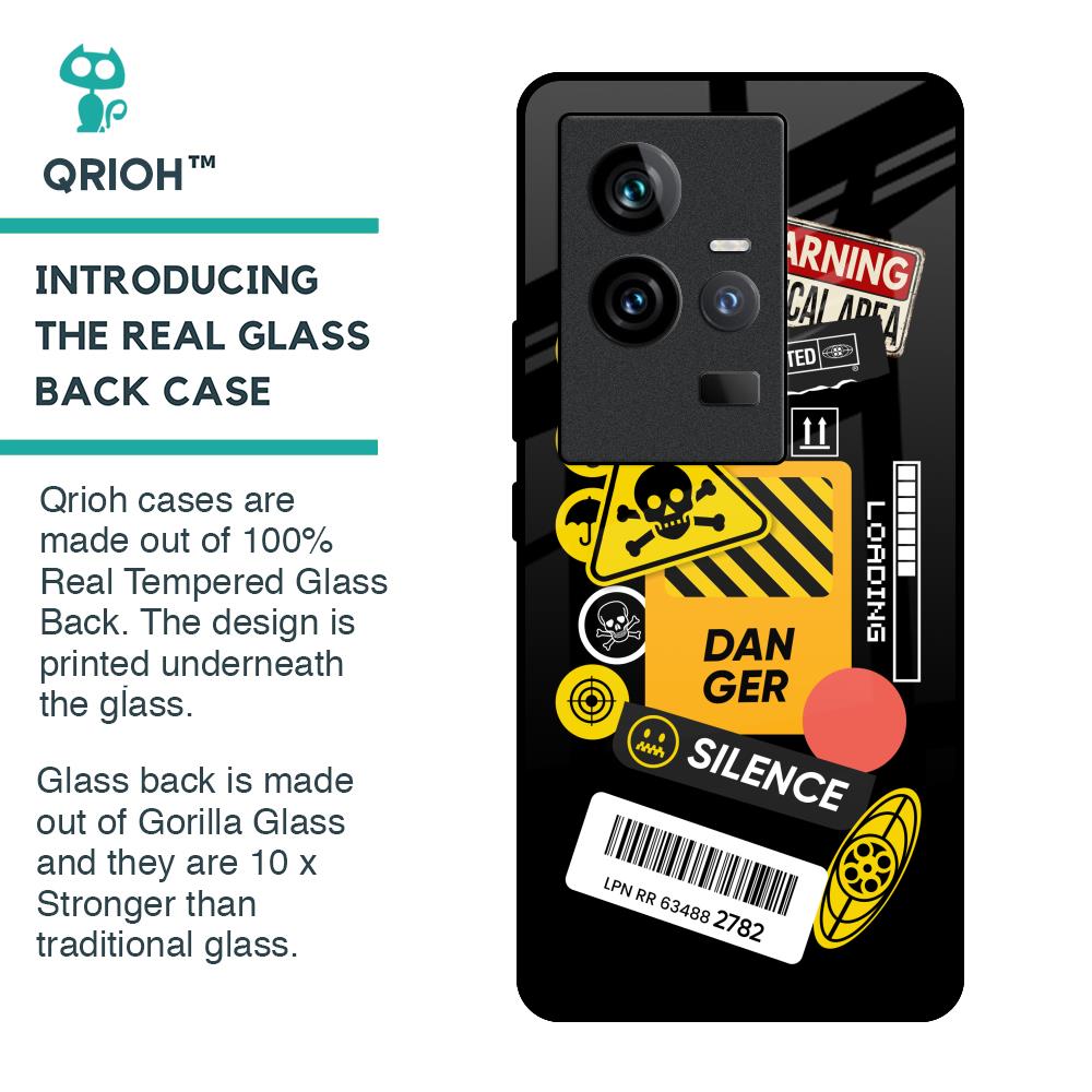 Danger Signs Glass Case for iQOO 11