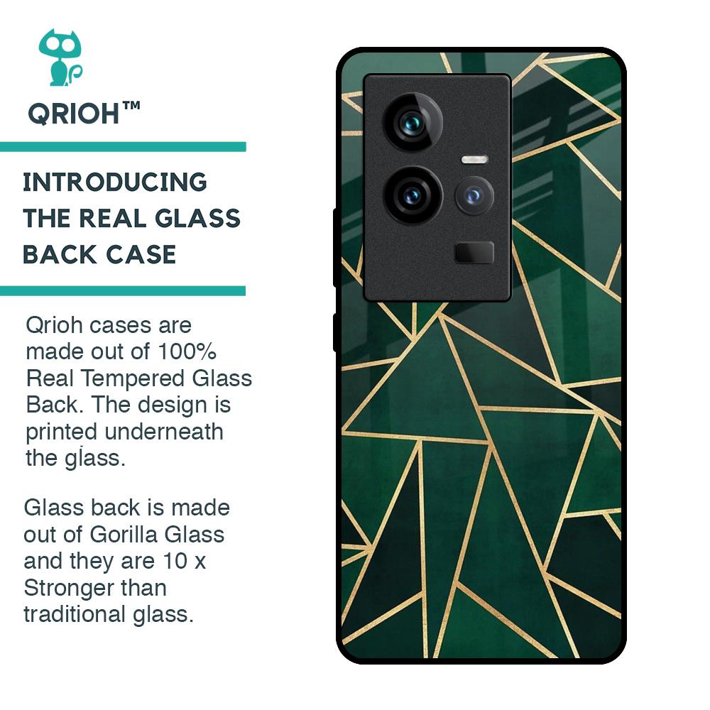 Abstract Green Glass Case For iQOO 11