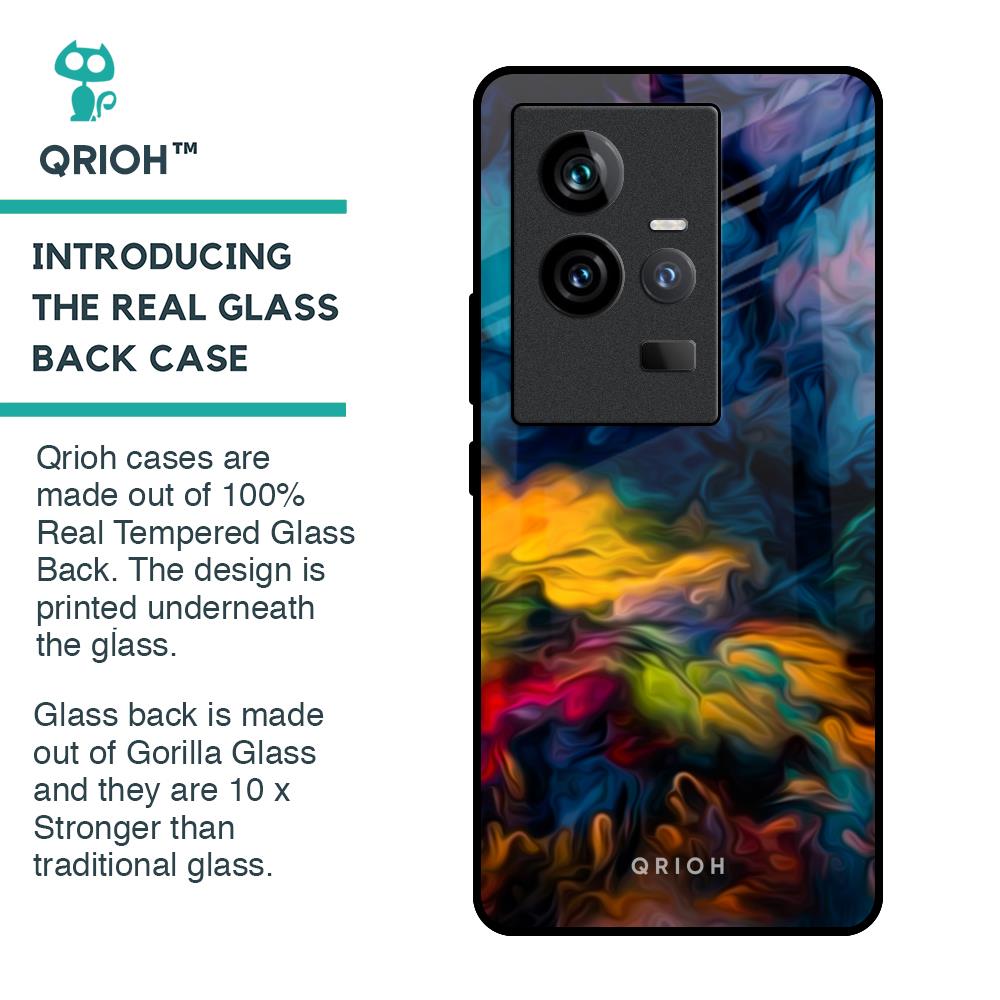 Multicolor Oil Painting Glass Case for iQOO 11