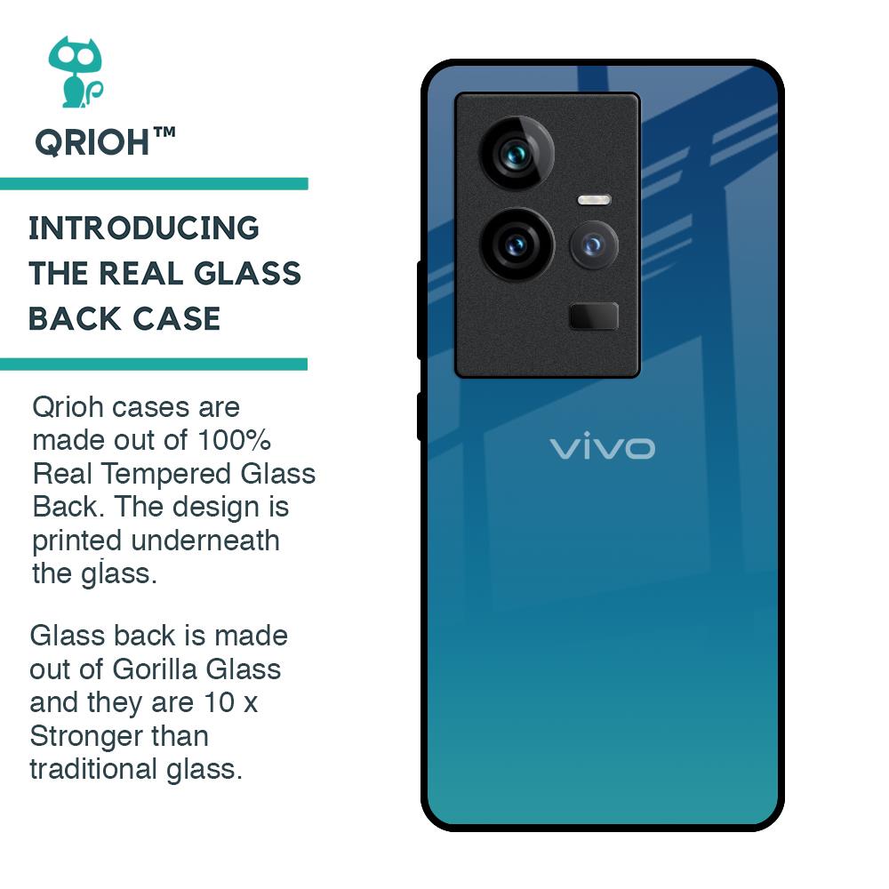 Celestial Blue Glass Case For iQOO 11