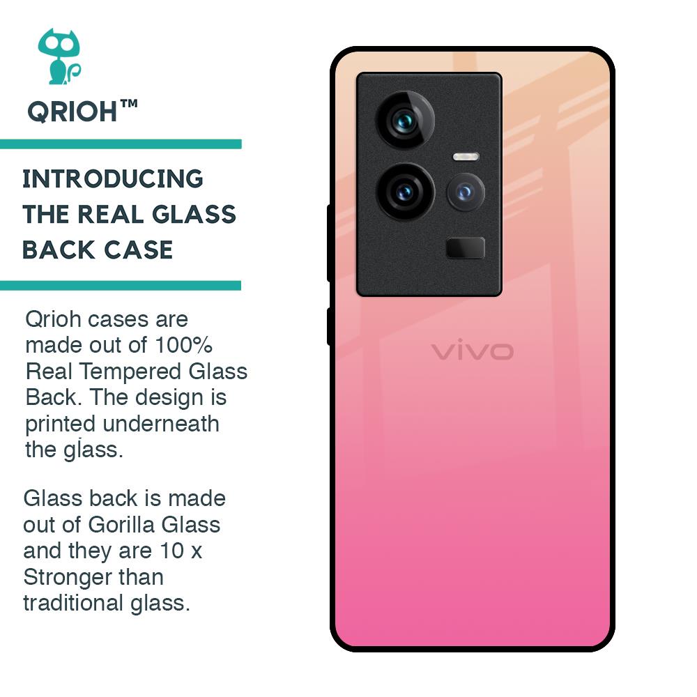 Pastel Pink Gradient Glass Case For iQOO 11