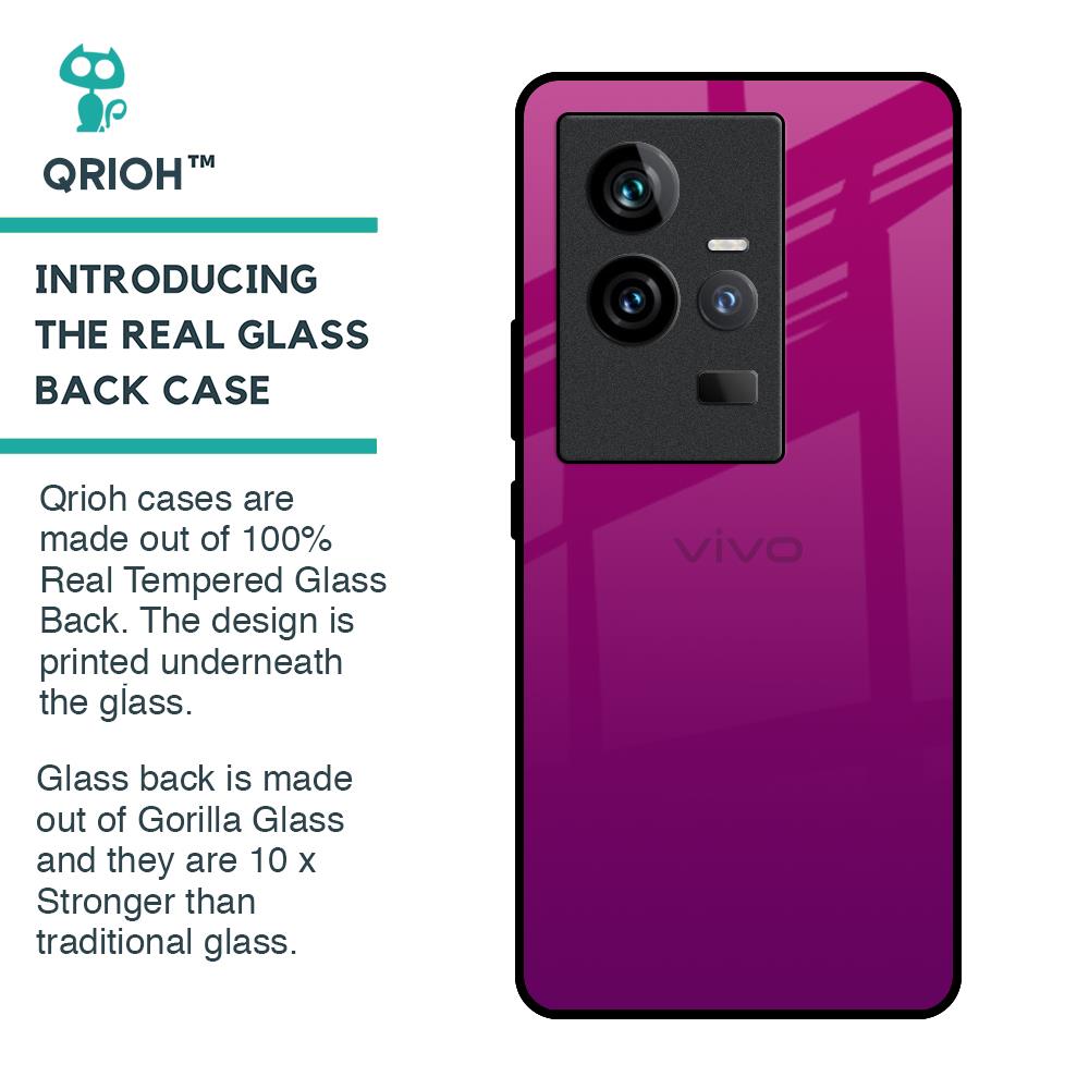 Magenta Gradient Glass Case For iQOO 11