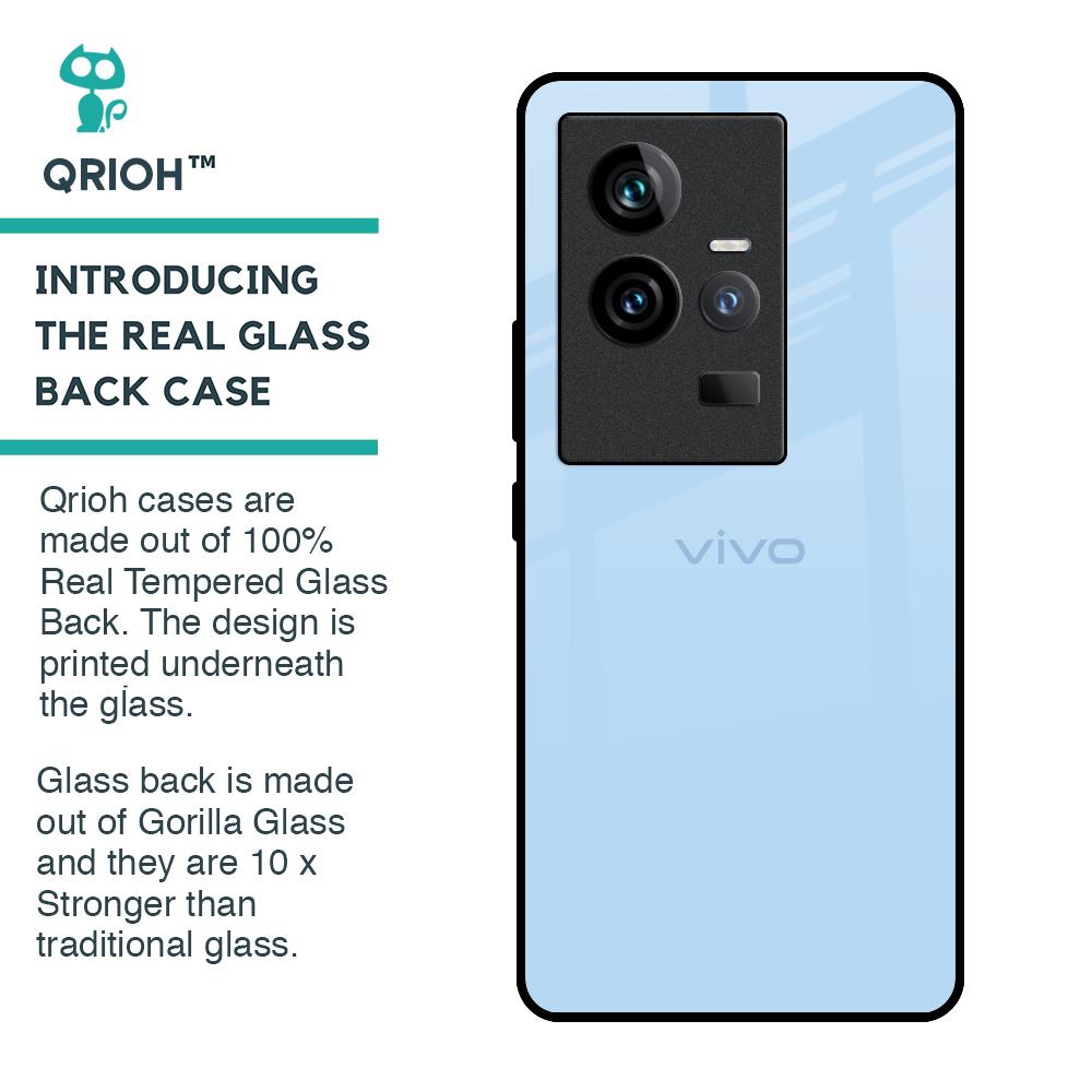 Pastel Sky Blue Glass Case for iQOO 11