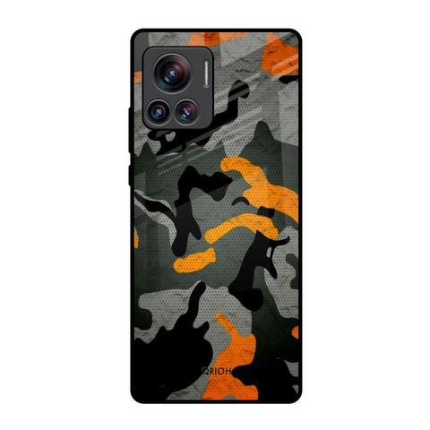Camouflage Orange Motorola Edge 30 Ultra Glass Back Cover Online
