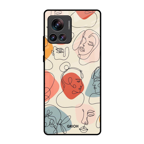 Abstract Faces Motorola Edge 30 Ultra Glass Back Cover Online