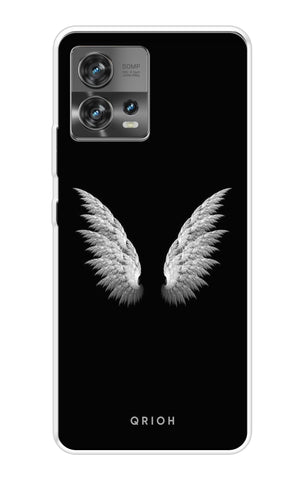 White Angel Wings Motorola Edge 30 Fusion Back Cover