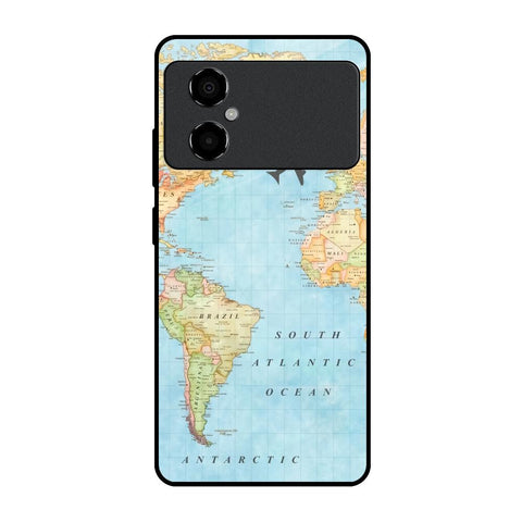 Travel Map Poco M4 5G Glass Back Cover Online