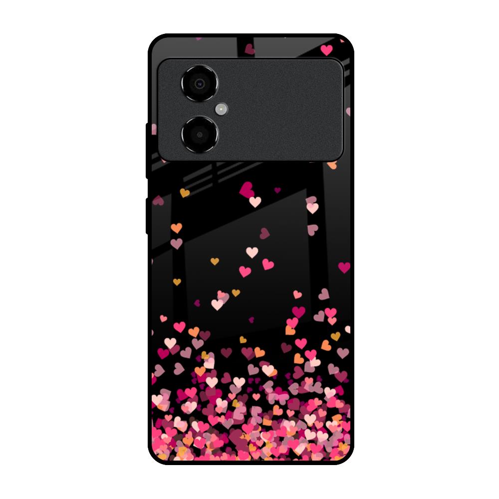 Heart Rain Fall Poco M4 5G Glass Back Cover Online