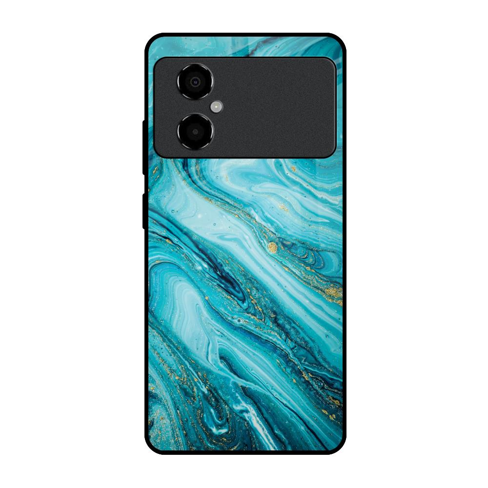 Ocean Marble Poco M4 5G Glass Back Cover Online