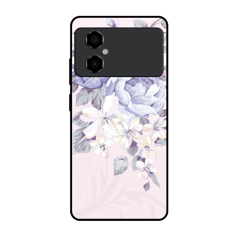Elegant Floral Poco M4 5G Glass Back Cover Online