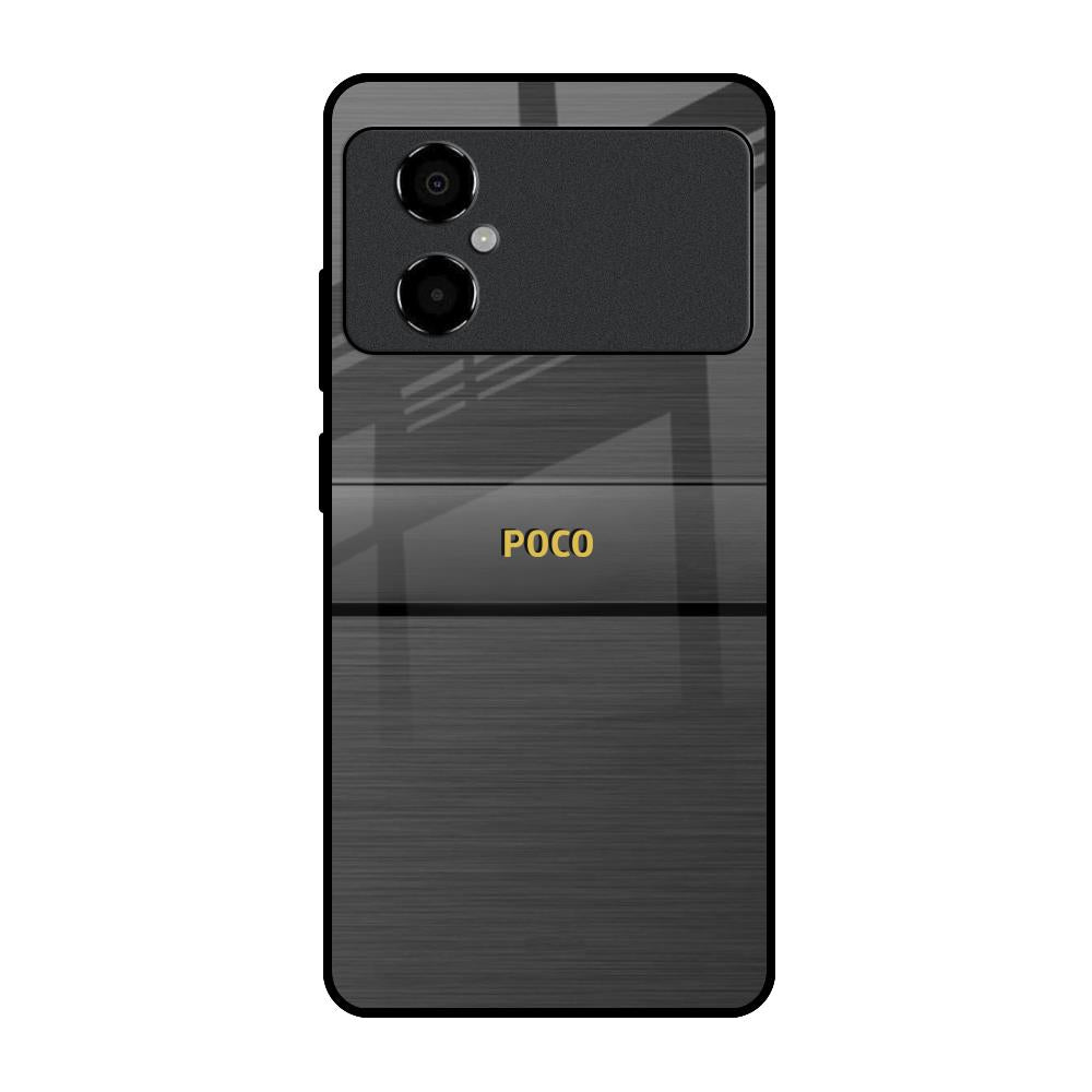 Grey Metallic Glass Poco M4 5G Glass Back Cover Online