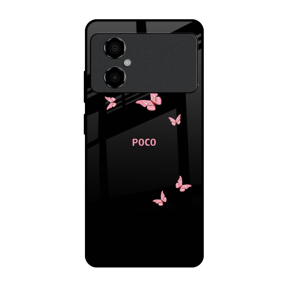 Fly Butterfly Poco M4 5G Glass Back Cover Online