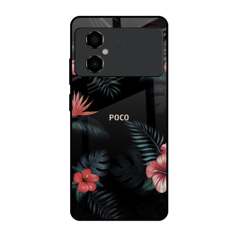 Tropical Art Flower Poco M4 5G Glass Back Cover Online