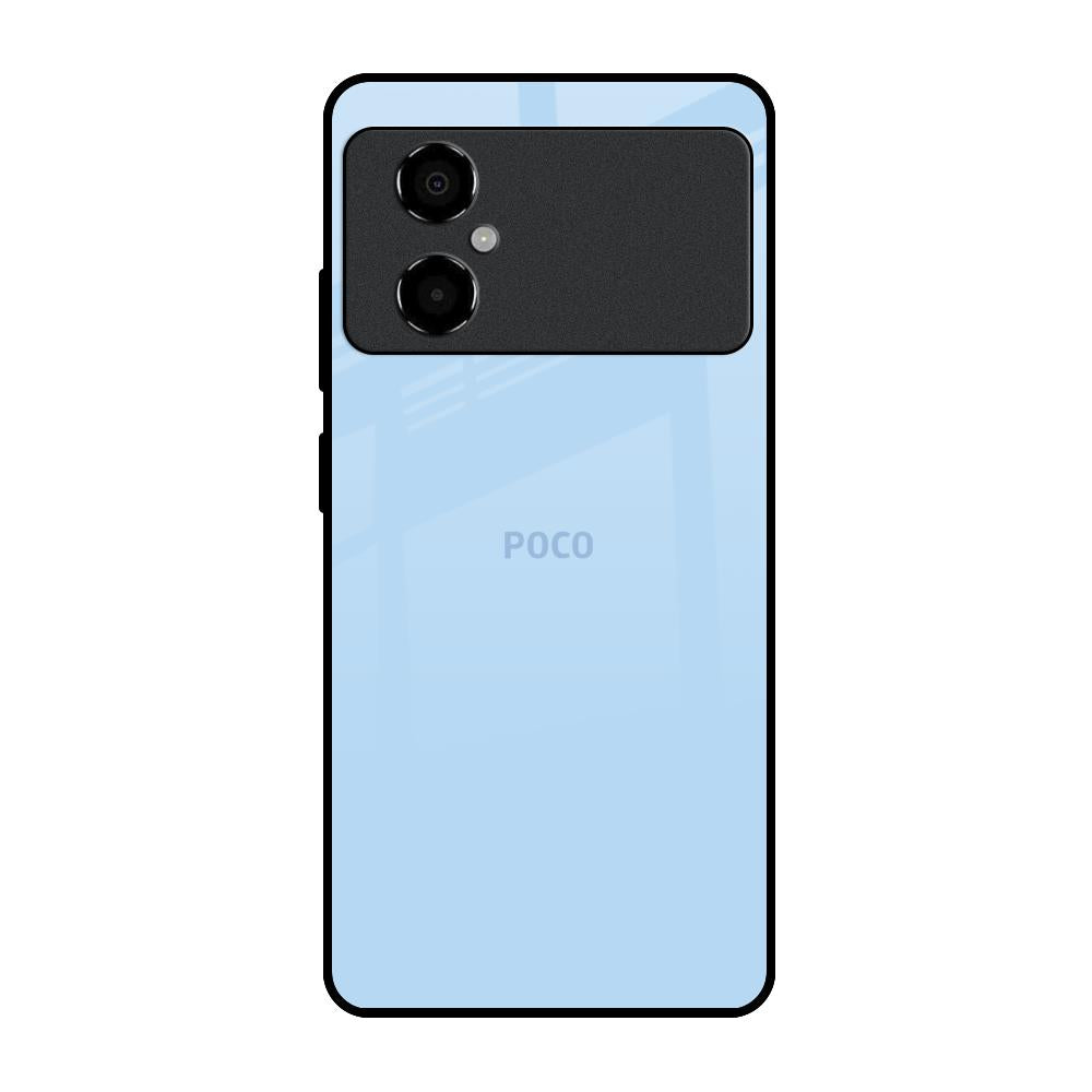 Pastel Sky Blue Poco M4 5G Glass Back Cover Online