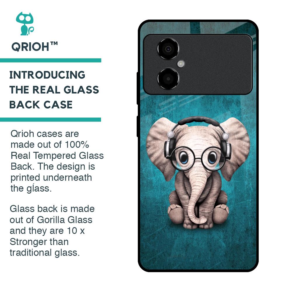Adorable Baby Elephant Glass Case For Poco M4 5G
