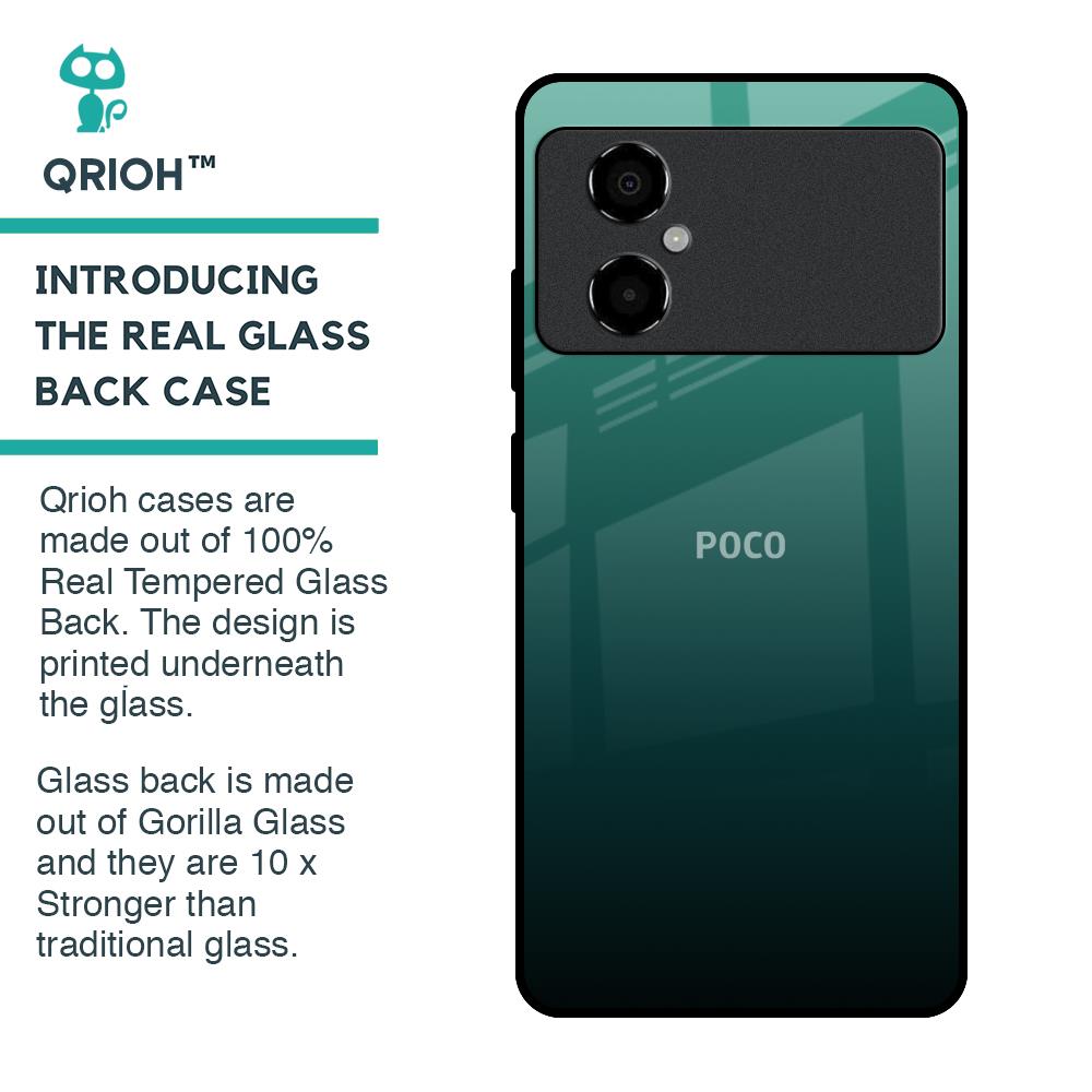 Palm Green Glass Case For Poco M4 5G