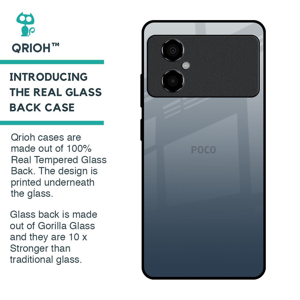 Smokey Grey Color Glass Case For Poco M4 5G