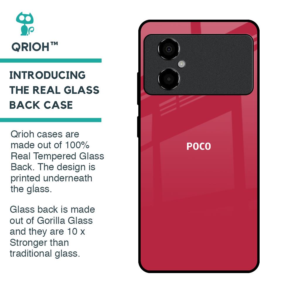 Solo Maroon Glass case for Poco M4 5G