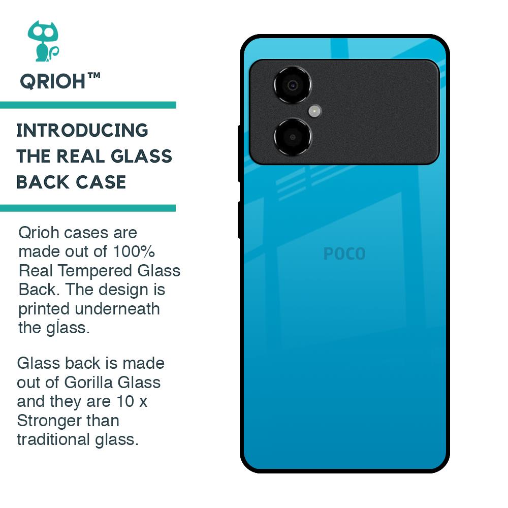 Blue Aqua Glass Case for Poco M4 5G