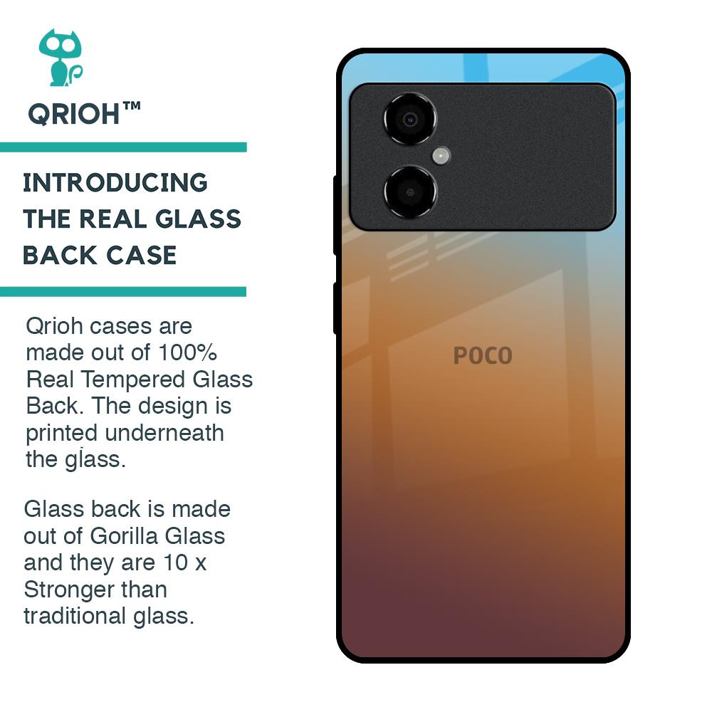 Rich Brown Glass Case for Poco M4 5G
