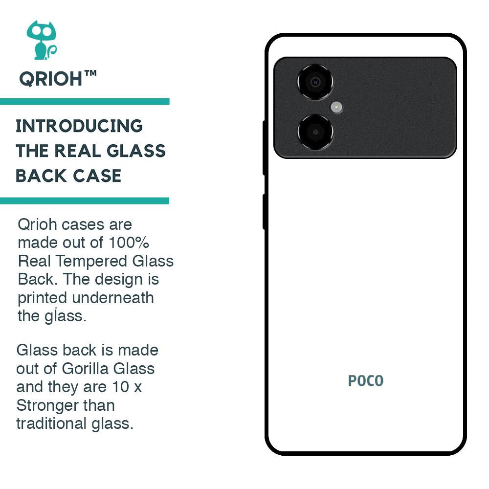 Arctic White Glass Case for Poco M4 5G